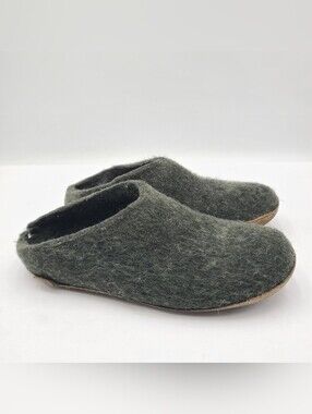 B34 Glerups Wool Slippers Green, Women's Size EU 38 / US 7.5-8